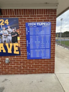 Tupelo Baseball Schedule Sign
